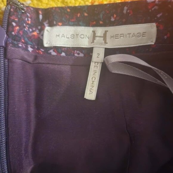 Halston Heritage Women's Silk Draped Faux Wrap Mini Galaxy Skirt Size 2 - Picture 11 of 11